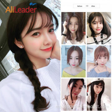 Bangs Udara Rambut Sebenar Buatan Tangan 100% Rambut Manusia